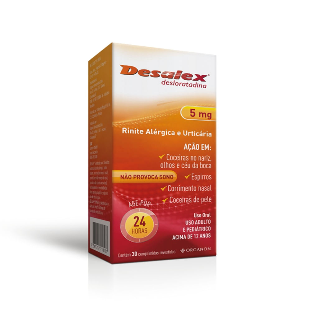 Desalex Desloratadina 5mg Rinite Alérgica - 30 Comprimidos